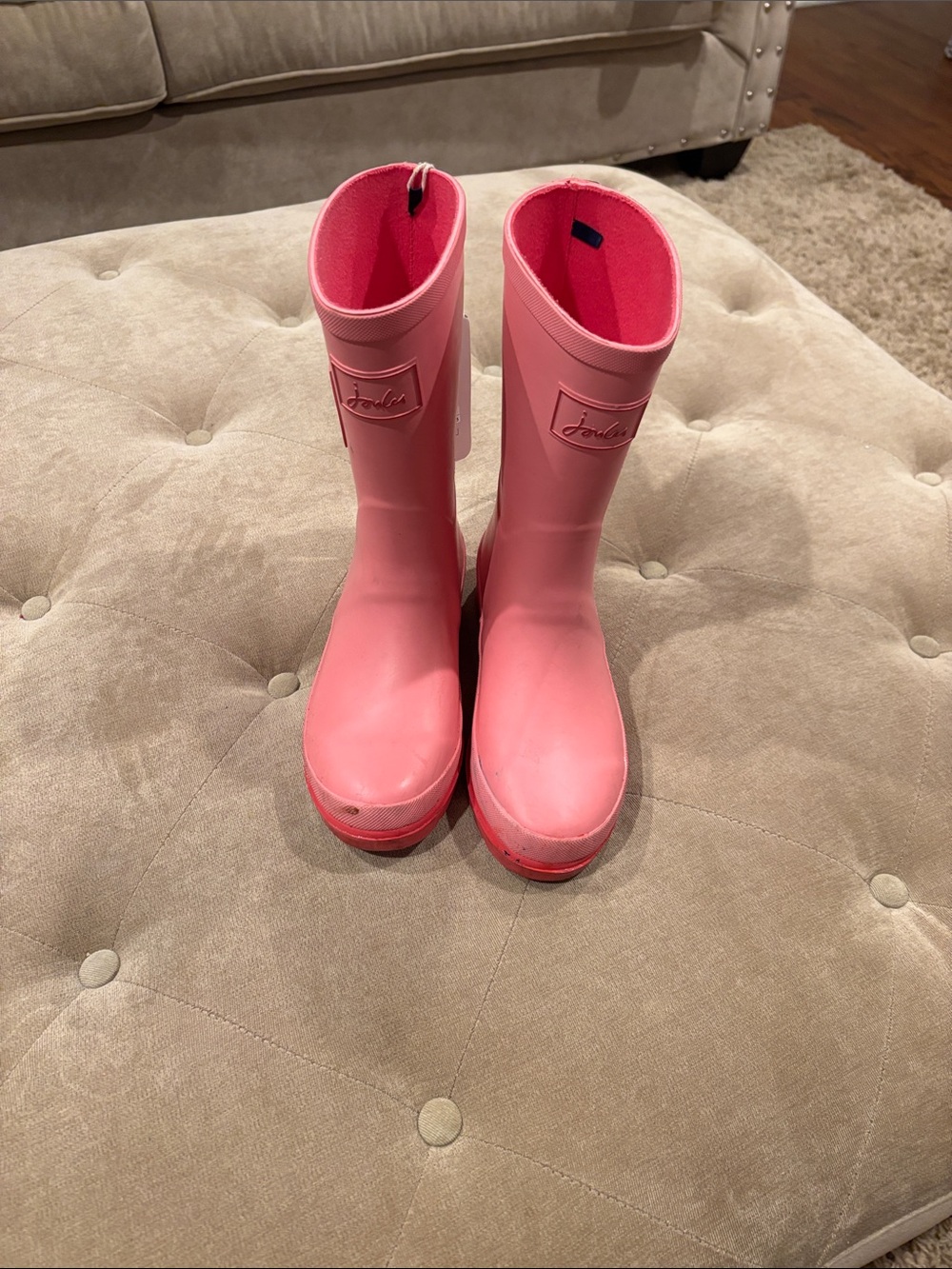 Joules Pink Kids' Rain Boots